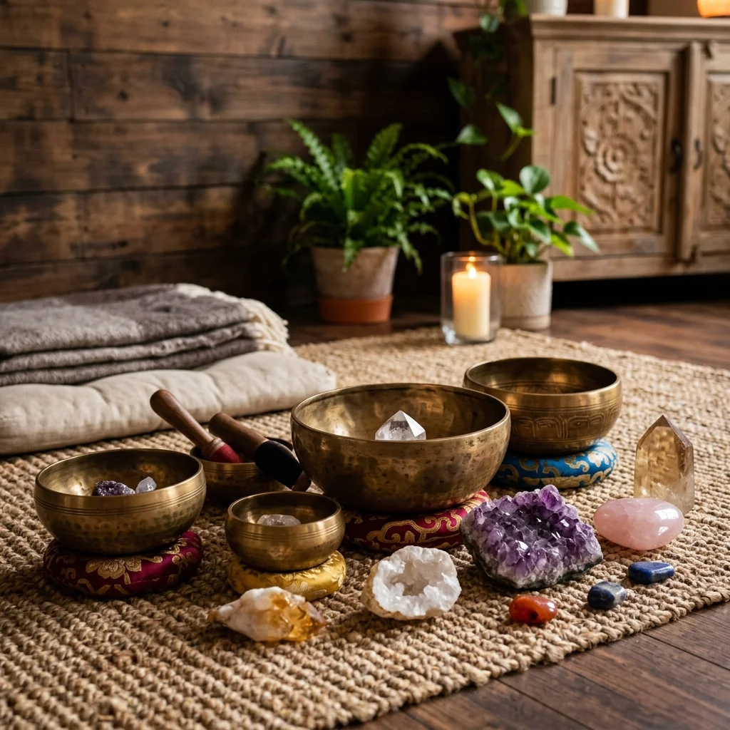 Chi tiết phòng yoga ấm cho workshop vinyasa và sound bath